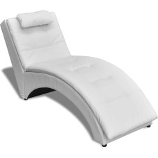 VidaXL Chaise longue avec oreiller Cuir synthétique Blanc