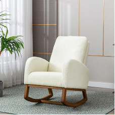NNJN Living Room Comfortable Rocking Chair Living Room Chair (White)
