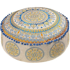 Mandala Life ART Bohemian Stool Ottoman Cover - 60 x 20 cm - Luxury Stool with Handmade Room Decor for Meditation, Yoga and Boho Chic Seating Area Stool