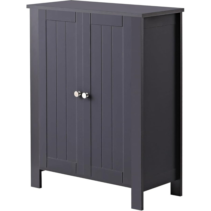 WeHome Space Saving Bathroom Cabinet with Two Doors, Multi-Purpose Cabinet, Kitchen Furniture, Bathroom Furniture with 2 Adjustable Shelves, 30 x 60 x 80 cm, Space Saving Bathroom Cabinet in White