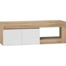 HOMCOM 60 Inch TV Cabinet with 2 Doors and Open Shelf, Wooden TV Cabinet for Living Room, Bedroom, Living Room and Living Area, 140 x 40 x 48 cm, Natural Wood