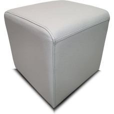 Quattro Meble Light Grey Genuine Leather Stool, Many Sizes, Genuine Leather Stool, Cowhide Seat Cube, Footstool, Upholstered Stool, Real Leather, MDR Light Grey Puff (40 x 40 x H-40 cm)