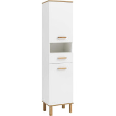 Schildmeyer Padua 142179 Tall Cupboard Glossy White / Oak Country House Decor 40.4 x 35.0 x 178.5 cm