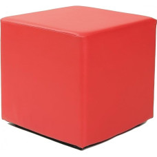 Kuechen-preisbombe Designer Cube Seat I Stool Faux Leather Modern 45 x 45 x 45 cm Red