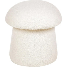 Beliani Tioga Bouclé Pouf Stool Fabric Cover Round Diameter 45 cm Height 36 cm White