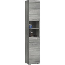 Soul Bathroom Tall Cabinet Wood Material Smoke Silver 37 x 191 x 31 cm