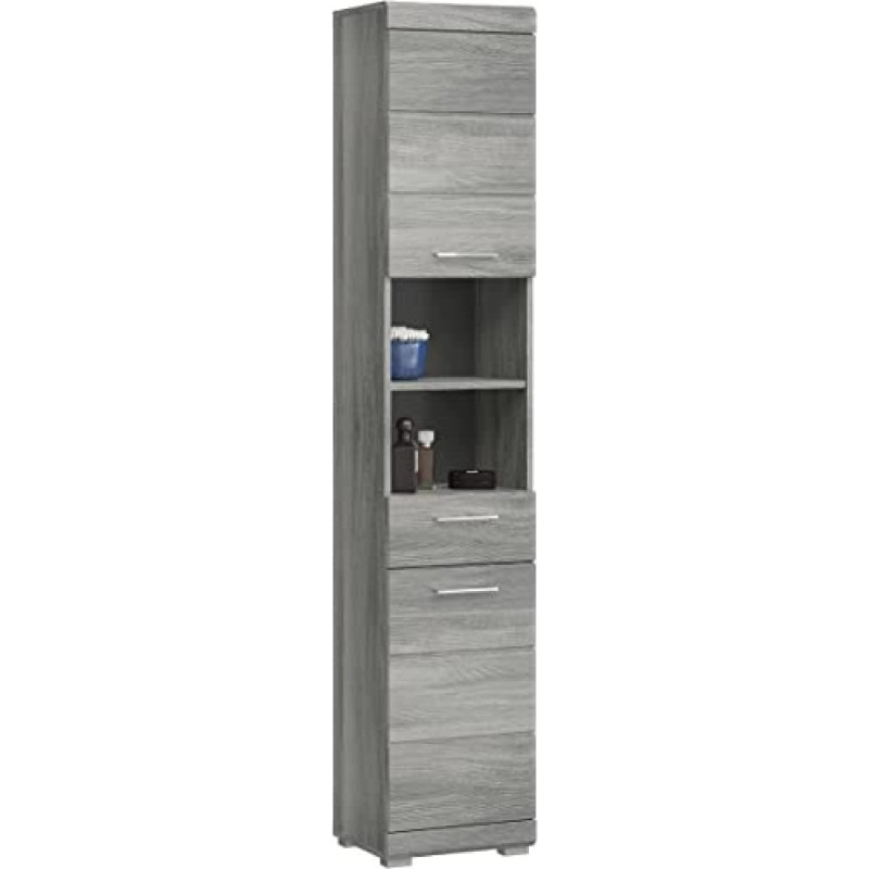 Soul Bathroom Tall Cabinet Wood Material Smoke Silver 37 x 191 x 31 cm