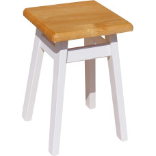 koma Schemel Pine Wood Stool Solid White (Alder)