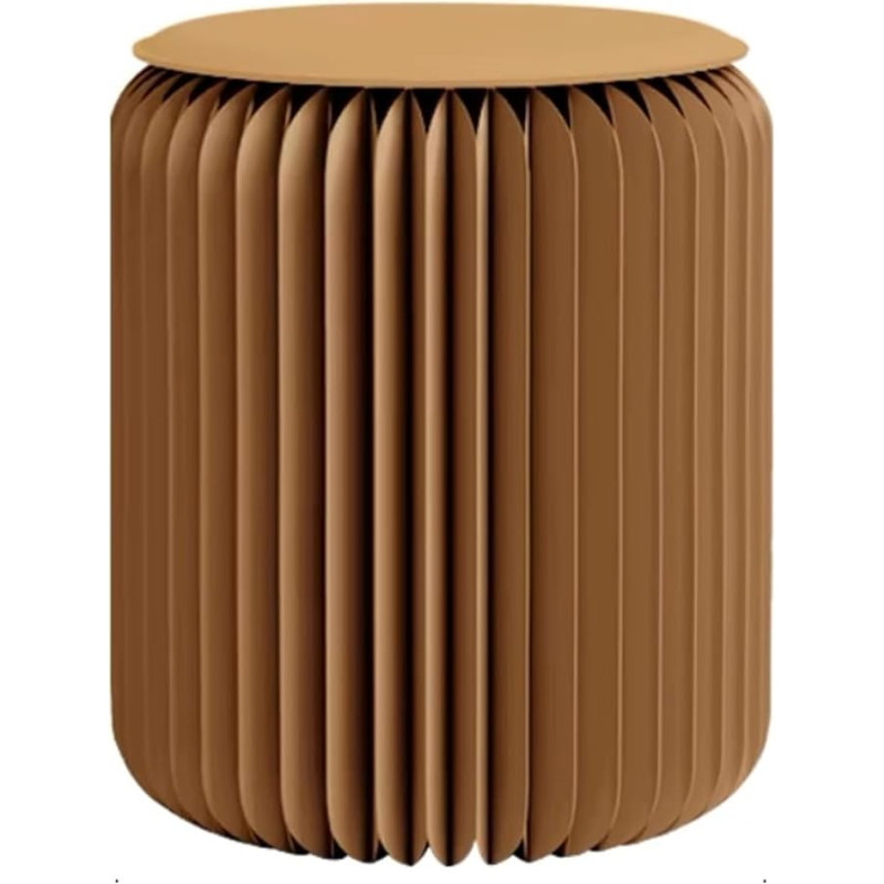 Foldable Paper Stool, 2-in-1 Round Footstool, Modern Design, Side Table, Portable Folding Paper Stool, Kraft Paper, Multifunctional Paper Chair for School, Living Room, Home Furniture, Decoration