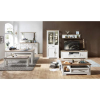 Lomadox Living and Dining Room Furniture Set 9-Piece in white pine and Artisan oak nb. Width: 301 cm.