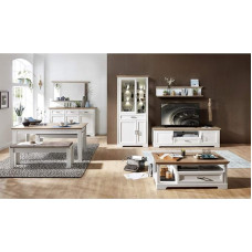 Lomadox Living and Dining Room Furniture Set 9-Piece in white pine and Artisan oak nb. Width: 301 cm.