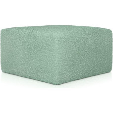Deshome - Pouf Stool Footrest 83 x 83 x 44 cm Bouclé Fabric: Modern Design Pouf for Sofa Living Room Bedroom Pouffe Diana Sage