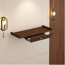 Buddha-Schrein aus massivem Holz, an der Wand montierte kleine Statuen, Altarregal, MDF, Pooja-Tisch, Meditations-Aufbewahrungsschrank, Guan-Gong-Statue, Ausstellungsangebot zum Platzieren von Fotos,