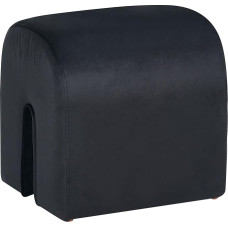 Beliani Glamour Modoc Velvet Pouf U-Shape 42 x 42 x 35 cm Velvet Stool Black