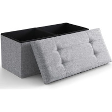 Cuyoca Folding Seat Footrest Shoe Bench Bed End Storage with Hinged Lid 75L Storage 30