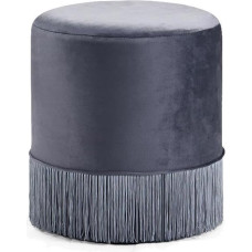 Meridian Furniture Teddy Collection Modern Velvet Ottoman 39.4 x 39.4 x 44.5 cm, Grey