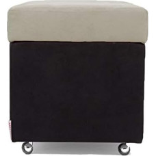 Arketicom Pandora Swing Microfibre Bean Bag with Wheels Footrest Beige Black 42 cm