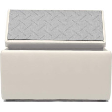 Arketicom Pandora Faux Leather Cube Storage Footstool - Beige, 84 x 42 cm