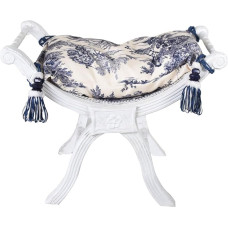 Toile de jouy Seat Stool Shabby Chic Footstool Pouf Padded Stool EXCLUSIVE