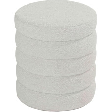 Cortesi Home Morcant Cylindrical Ottoman, Light Grey