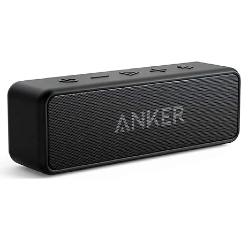 Anker SoundCore 2 Bluetooth-kõlar, hiiglaslik kahe bassikõlariga, 24-tunnine aku, täiustatud IPX7 veekaitse, juhtmevaba, iPhone'ile, Galaxy'le jne (must)