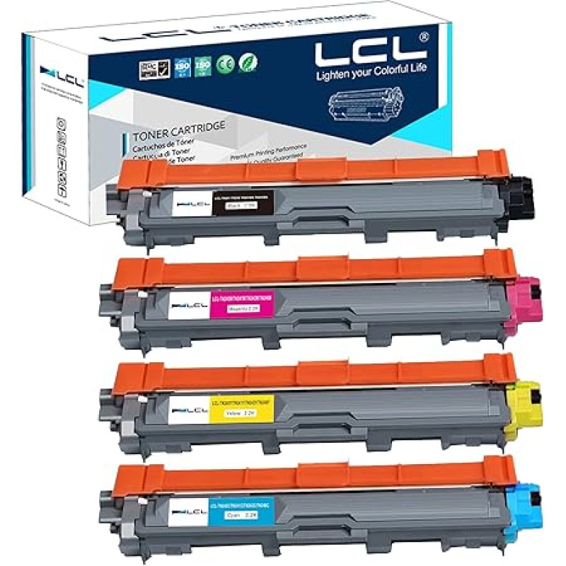 LCL ühilduv toonerikassett TN-241 TN-245 TN241 TN245 TN241BK TN245C TN245M TN245Y (1 must 1 tsüaanne 1 mustjas 1 kollane) asendaja Brother DCP-9015CDW DCP-9017CDW DCP-9020CDW DCP-9022CDW jaoks.