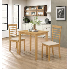 Hallowood Furniture Ledbury väike söögilaud ja toolid komplekt 2, ruumi säästev täispuidust köögilaud ja toolid pehmendatud istmega, ideaalne väikestesse köökidesse või söögitubadesse, heledast tammest.
