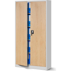 Jan Nowak C001 Kontorikapp Metallkapp Teraskapp Hoiukapp pulbervärvitud 4 reguleeritavat riiulit lukustatav 185 cm x 90 cm x 40 cm (antratsiitvalge)