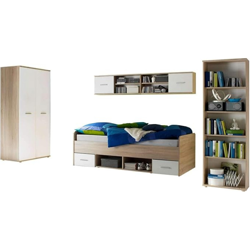 Avanti Trendstore - Lastetoa komplekt Sonoma tammepuust / valge dekoratsiooniga