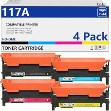 117A asendus HP 117A toonerikassettide jaoks, mis ühilduvad värvilaseriga MFP 150a 150nw 178nw 178nw 178nwg 179fnw 179fwg printeriga (must, tsüaan, kollane, magenta, 4-pakk).