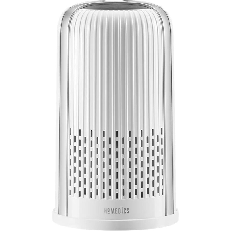 Homedics TotalClean 4-in-1 torni õhupuhastaja, 360-kraadine HEPA filtreerimine allergeenide, tolmu ja kõdunemise vastu koos ionisaatoriga koju, kontorisse ja lauaarvutisse, öine valgus ja eeterlike õlide aroomiteraapia.