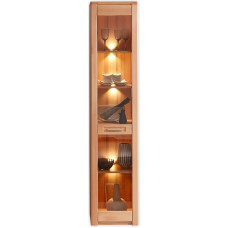 Nature One Display Cabinet in Beech Heartwood Partially Solid FSC Certified - Modern Display Cabinet with LED Lighting and Lots of Storage Space - 43 x 203 x 40 cm (W x H x D)
