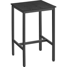 VASAGLE Tall Bar Table, Kitchen Table, with Steel Frame, Easy Assembly, for the Kitchen, Living Room, Industrial Design, Ebony Black, 60 x 60 x 92 cm, LBT025B56