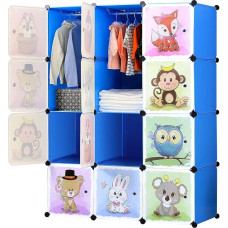Brian & Dany Expandable Children's Wardrobe, Shelving Unit with Doors