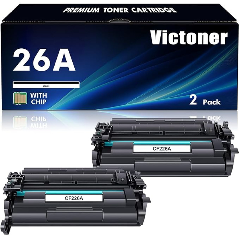 VICTONER 26A CF226A Toner Cartridge Compatible with HP 26X CF226X Laserjet Pro MFP M426fdw M426fdn M426dw M402n M402dn M402dw M402d M402 M426 Series Printer Black Pack of 2