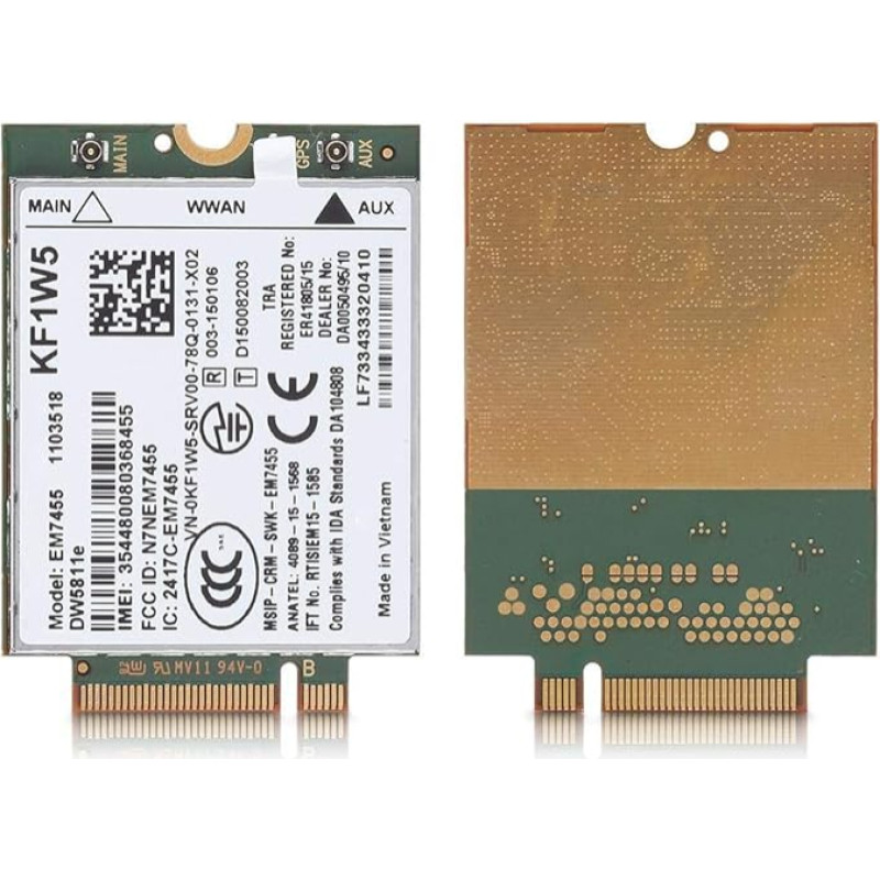 Wireless 4G LTE Module Network Card, Professional Replacement Wireless EM7455 for DW5811e 3P10Y Qualcomm 4G LTE WWAN NGFF Network Card Module
