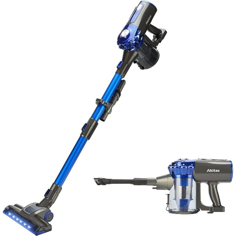 Akitas V8 3-in-1 Cordless Handheld and Vertical Lightweight 22.2 V 150 W Rechargeable Lithium Battery for Floors, Carpets, Pet Hair