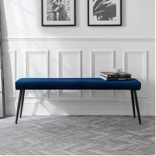 Julian Bowen Luxe Bench Low Blue 140 x 38.5 cm