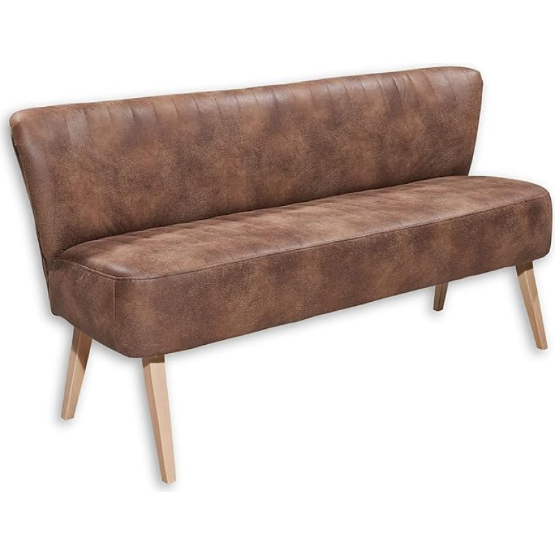 Stella Trading Marcel Dining Bench Three Seater, fabric, light brown, 69 x 72 x 87 cm
