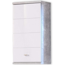 Stella Trading Bathroom Wall Cabinet in Concrete Look, White, Modern Bathroom Cabinet with Lots of Storage Space, 38 x 71 x 23 cm (W x H x D)