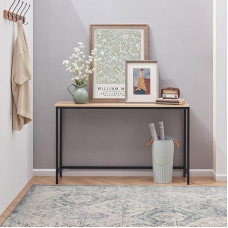 Lifewit Console Table, Slim Sofa Table with Metal Frame for Living Room, Industrial Long Entrance Table for Hallway, Entrance, Office, Corridor, Coffee Table Behind Sofa, Easy Assembly, Light Brown