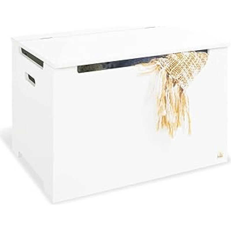 Pinolino Wooden Chest Toy Box for Children with Lid with Damper Load Capacity 30 kg Painted White