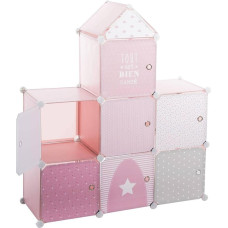 Box Shelving - Lock Shape - Pink Grey and White