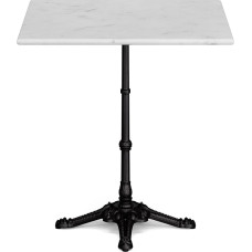 blumfeldt Bistro Table - 60 x 60 cm Marble Top, Art Nouveau, Weatherproof, Robust Cast Iron, Outdoor & Indoor, Elegant Garden Table