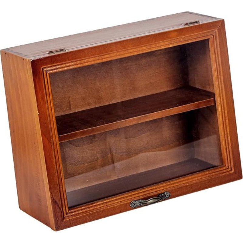 Artibetter Storage cabinets jewelry organizer stand Makeup Holder Collection Toy Display Rack Toy Model Display Stand Handicrafts Storage Shelf Cosmetic rack clamshell wooden