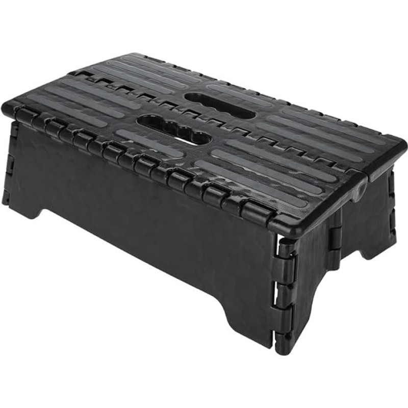 Ejoyous Folding Step Stool, Portable Folding Step Multipurpose Folding Stool Black Non-Slip Plastic Kitchen Stool for Pregnant Older Children, 300 lb Load Capacity