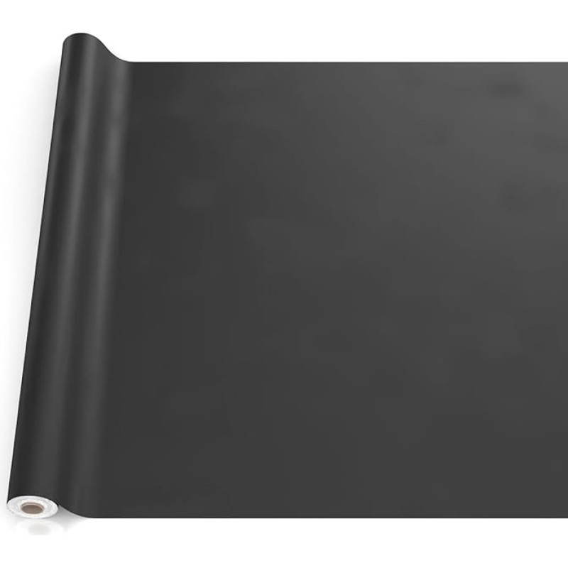 Oilcloth Tablecloth, Washable, Oilcloth, Garden Tablecloth, Outdoor, Indoor, 240 x 140 cm, Cut Edge, Black