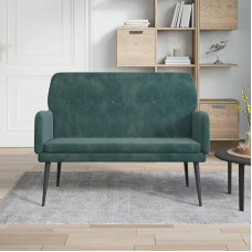 Festnight Bench with Armrests, Dining Room Bench, Upholstered Bench, Dining Room Bench with Backrest, Kitchen Bench, Kitchen Sofa, Velvet, Dark Green, 108 x 79 x 79 cm