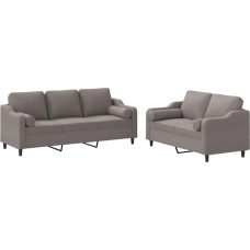 vidaXL Sofa Set 2 Pieces, Armchair Couch with Cushion, Sofa Living Room Sofa with Armrests, Couch Set, Designer Sofa, Seating Furniture, Upholstered Furniture, Taupe Fabric