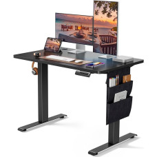 Marsail Height Adjustable Desk, Electric Height Adjustable Desk with Storage Bag, Standing Desk for Home Office, Computer Desk, Memory Preset with Headphone Hook, 100 x 60 cm